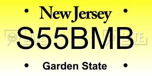 S55BMB New Jersey License Plate