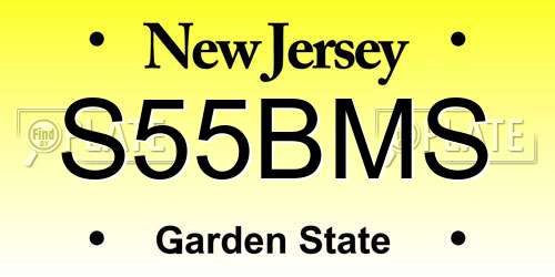 S55BMS New Jersey License Plate