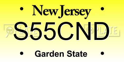 S55CND New Jersey License Plate