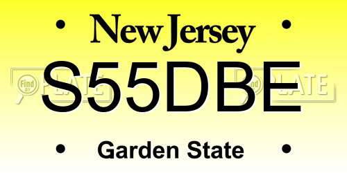 S55DBE New Jersey License Plate