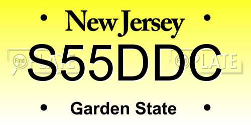 S55DDC New Jersey License Plate