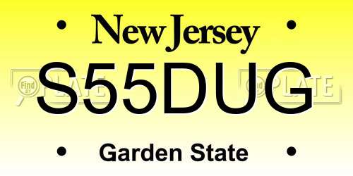S55DUG New Jersey License Plate