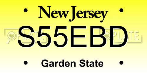 S55EBD New Jersey License Plate