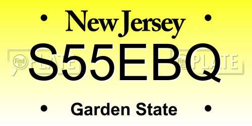 S55EBQ New Jersey License Plate