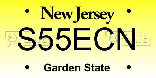 S55ECN New Jersey License Plate