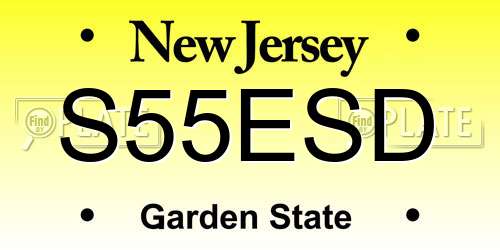 S55ESD New Jersey License Plate