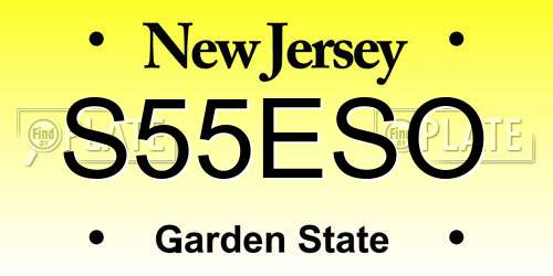 S55ESO New Jersey License Plate