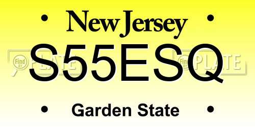 S55ESQ New Jersey License Plate