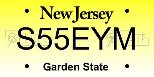 S55EYM New Jersey License Plate