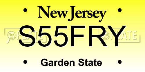 S55FRY New Jersey License Plate
