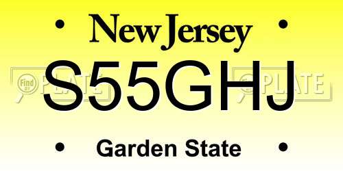 S55GHJ New Jersey License Plate
