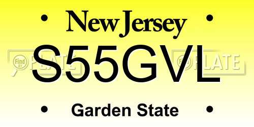 S55GVL New Jersey License Plate