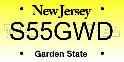 S55GWD New Jersey License Plate