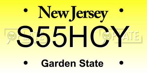 S55HCY New Jersey License Plate
