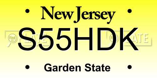 S55HDK New Jersey License Plate