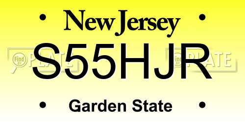 S55HJR New Jersey License Plate