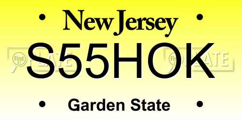 S55HOK New Jersey License Plate