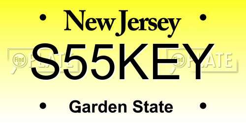 S55KEY New Jersey License Plate