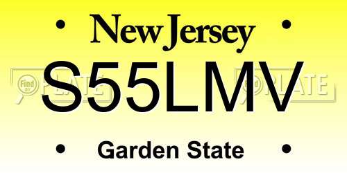 S55LMV New Jersey License Plate