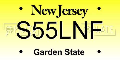S55LNF New Jersey License Plate