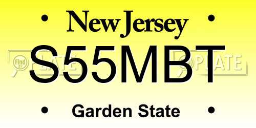 S55MBT New Jersey License Plate