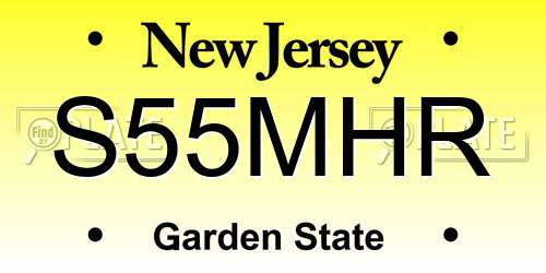 S55MHR New Jersey License Plate