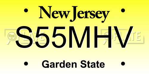 S55MHV New Jersey License Plate