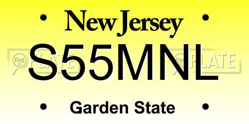 S55MNL New Jersey License Plate