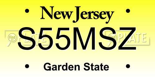 S55MSZ New Jersey License Plate