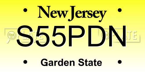 S55PDN New Jersey License Plate