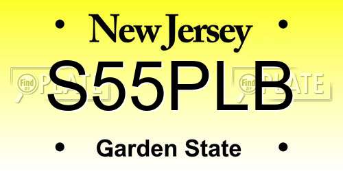 S55PLB New Jersey License Plate