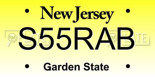 S55RAB New Jersey License Plate