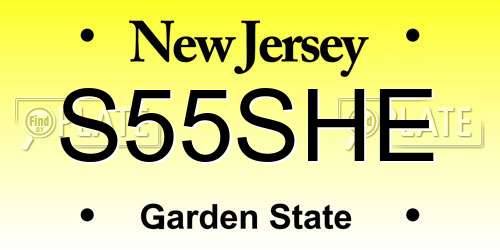 S55SHE New Jersey License Plate