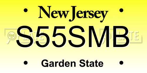 S55SMB New Jersey License Plate