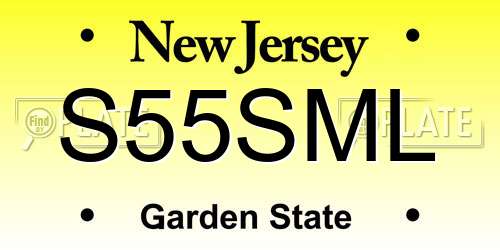 S55SML New Jersey License Plate