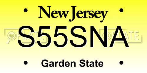 S55SNA New Jersey License Plate
