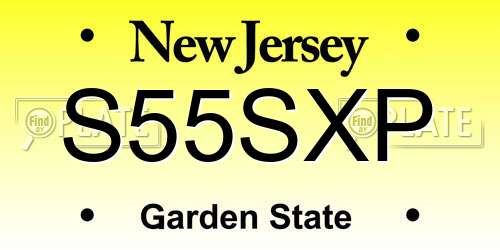 S55SXP New Jersey License Plate