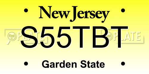 S55TBT New Jersey License Plate