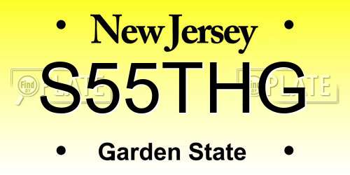 S55THG New Jersey License Plate