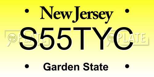 S55TYC New Jersey License Plate