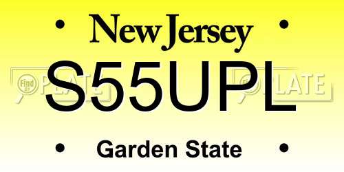 S55UPL New Jersey License Plate