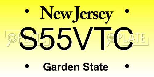 S55VTC New Jersey License Plate