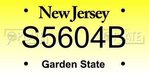S5604B New Jersey License Plate