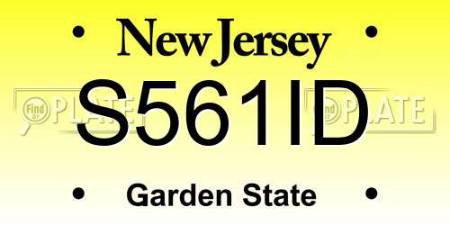 S561ID New Jersey License Plate