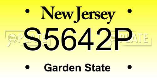 S5642P New Jersey License Plate