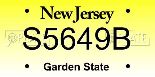 S5649B New Jersey License Plate