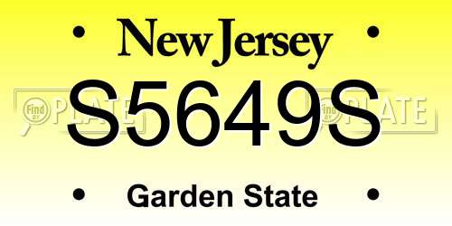 S5649S New Jersey License Plate