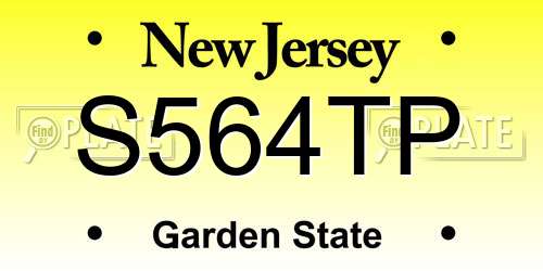 S564TP New Jersey License Plate
