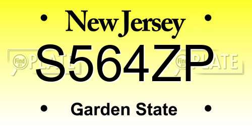 S564ZP New Jersey License Plate