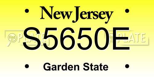 S5650E New Jersey License Plate